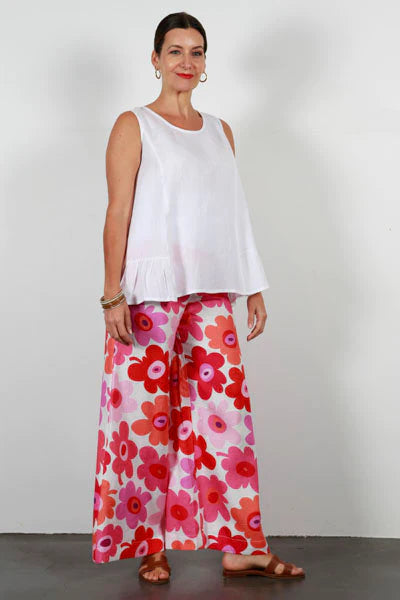 Soft Top Linen Pant Flower Power