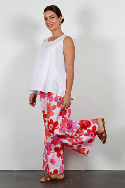 Soft Top Linen Pant Flower Power