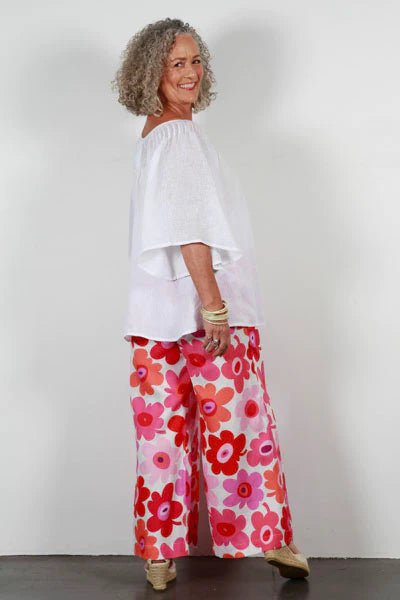 Soft Top Linen Pant Flower Power