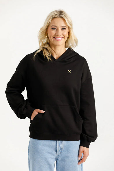 Elliot Hoodie - Black with Gold X