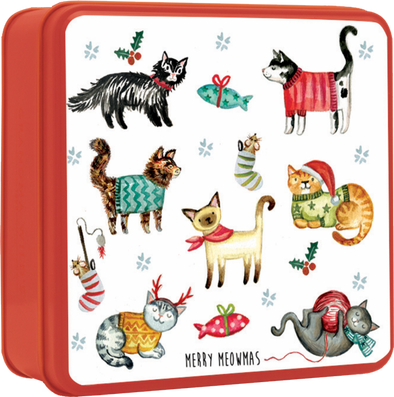 Merry Meowmas Assorted Biscuits Gift Tin
