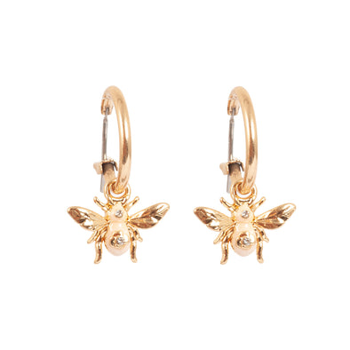 Floral Bee - Small Earring - Gold