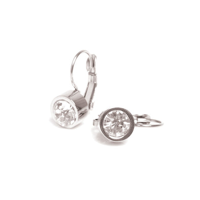 Earrings with crystal stones - Silver