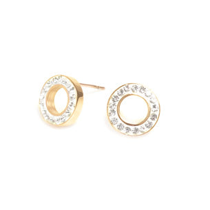 Earrings with crystal stones - Gold