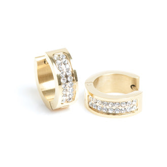 Earrings - Small Crystal - Gold
