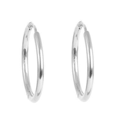 25mm Medium Hoop Earrings - Pure Steel