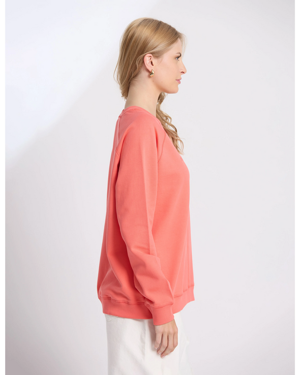 Classic Sweat Embroidered Logo Coral