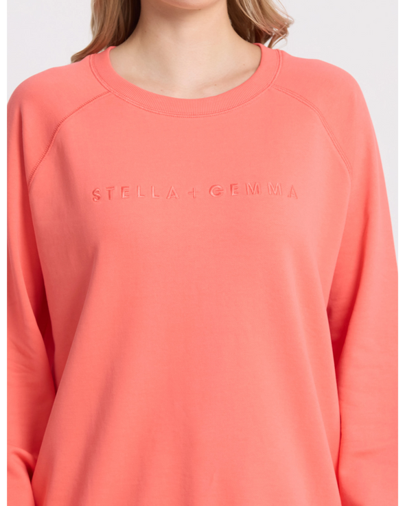Classic Sweat Embroidered Logo Coral