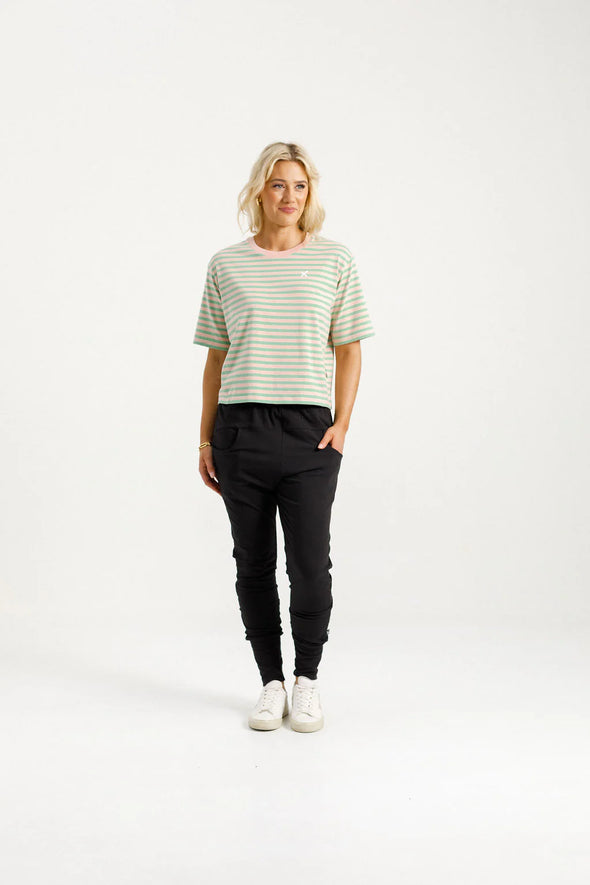 Apartment Pants - Black with Kelly Green X
