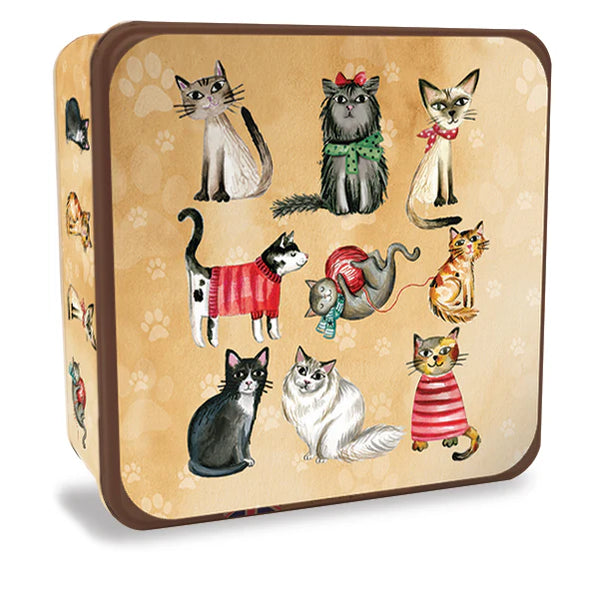 Cats in Jumpers Assorted Biscuits Gift TIn
