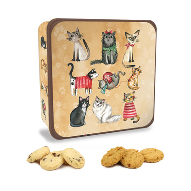 Cats in Jumpers Assorted Biscuits Gift TIn