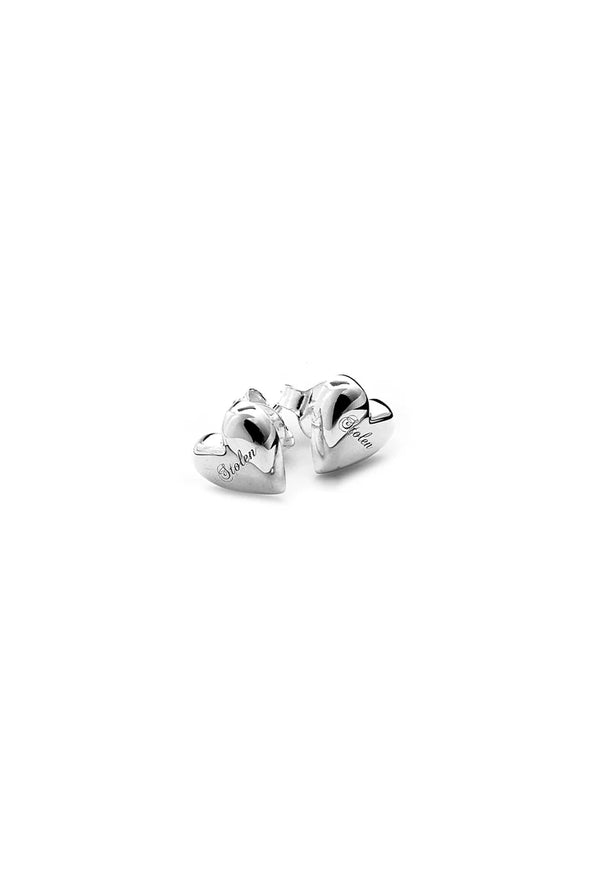 Full Heart Stud Earrings