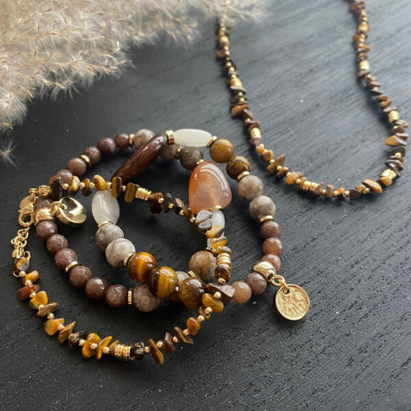 Necklace - Nature Beads- Tigereye