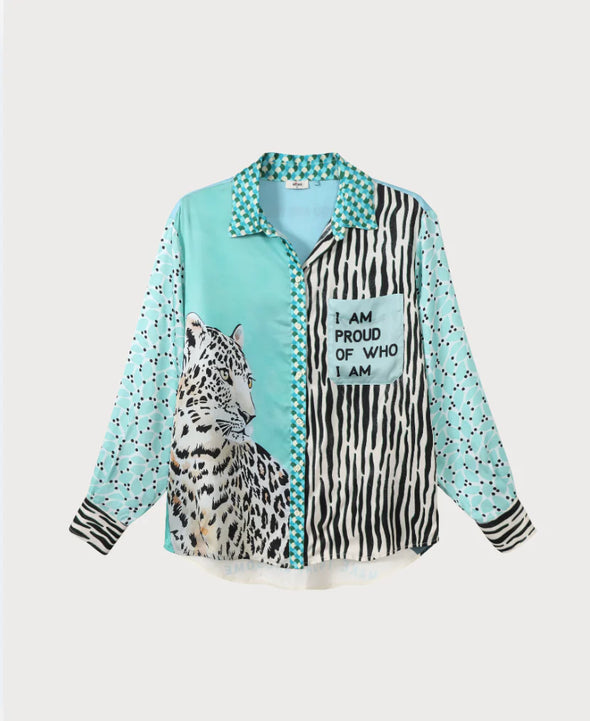 Isabel Printed Shirt-Safari