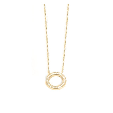 Necklace-Crystal Circle - Gold