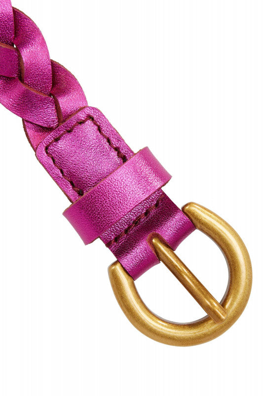 Shiny Braided Belt - Violet Pink
