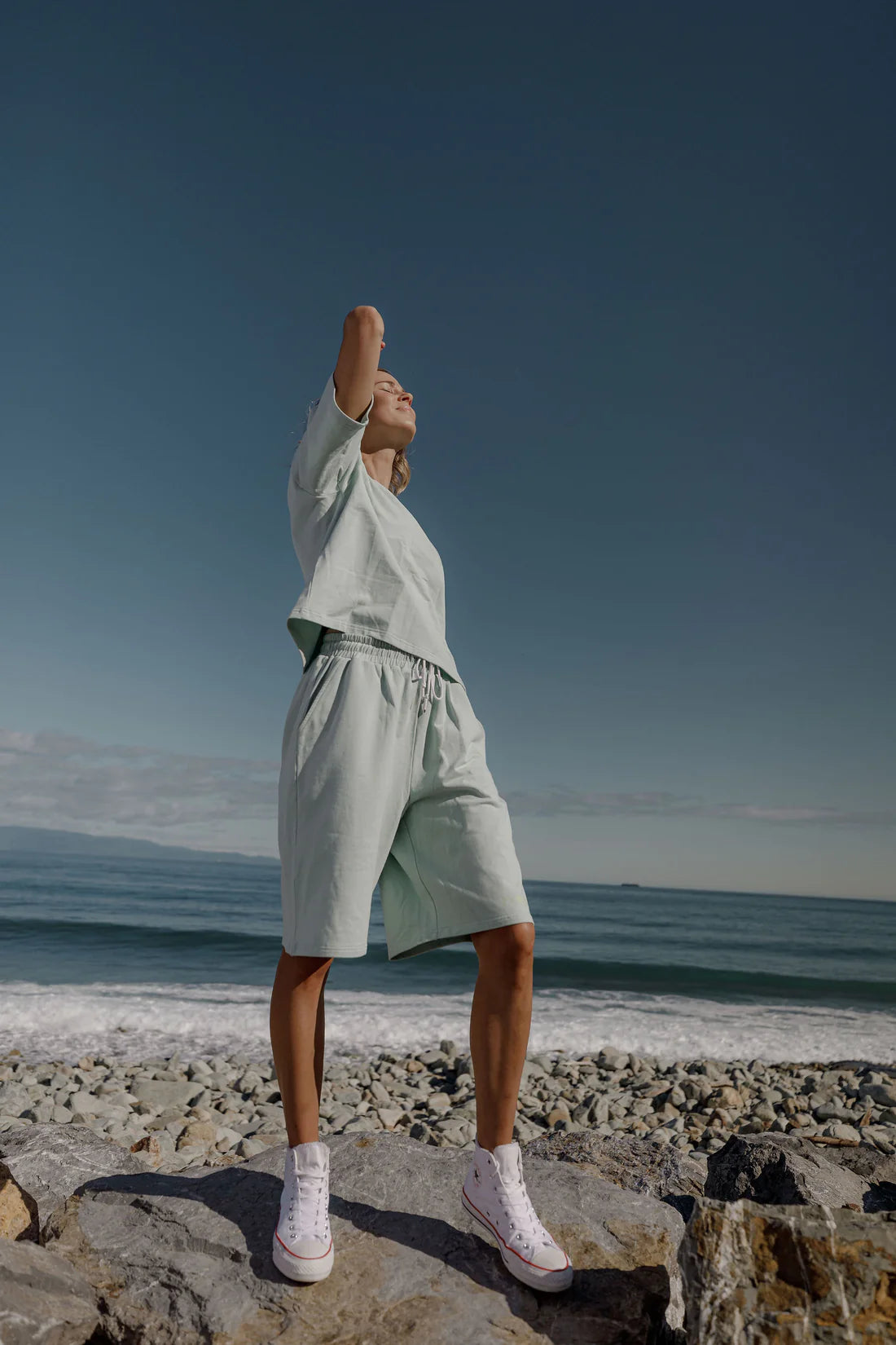 Long sweat shorts clearance