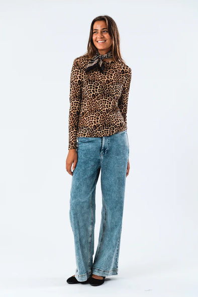IrieL L Blouse LS-Leopard Print