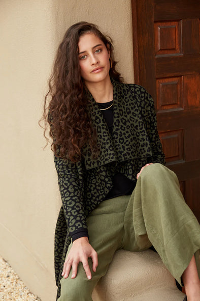 Pilbara Waterfall Cardigan - Olive