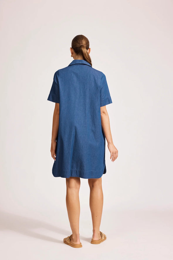 Melenia Denim Collared Dress