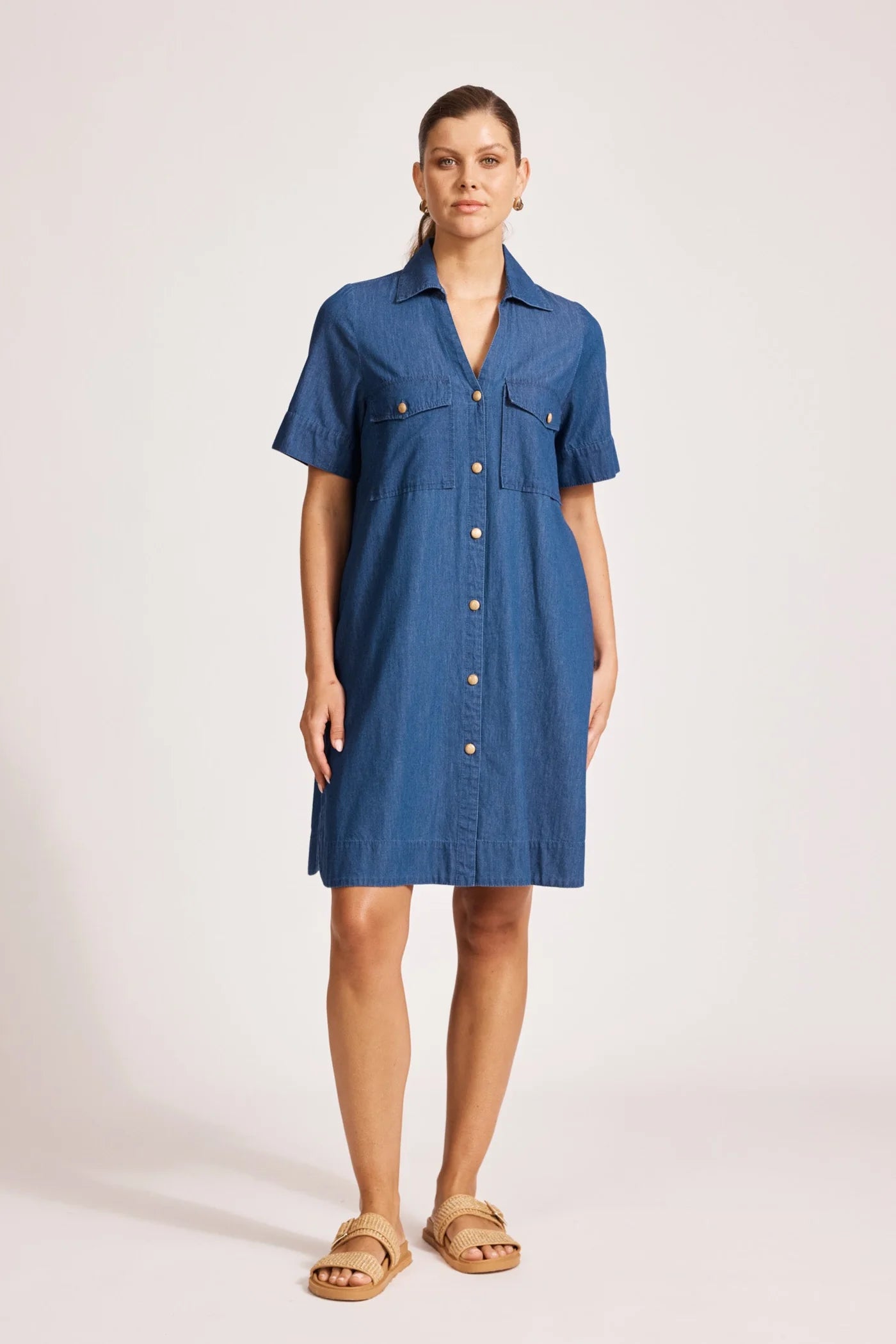 denim shirt dress nz Petal and Pup Women's Fleming Shirt Mini Dress