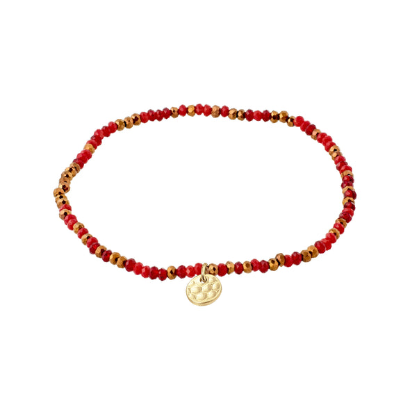Indie Bracelet-Gold Plated-Red