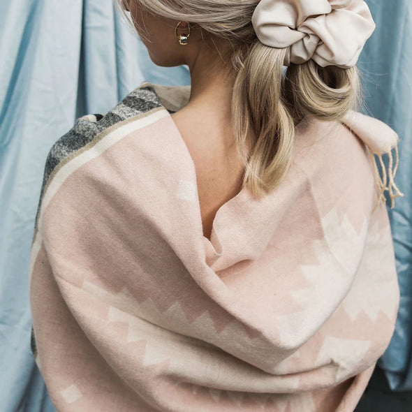 Native print pink scarf