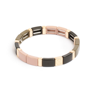 Enamel tile Bracelet - Khaki