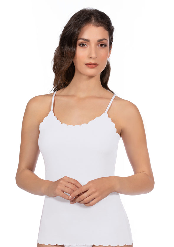 Scalloped edge cami