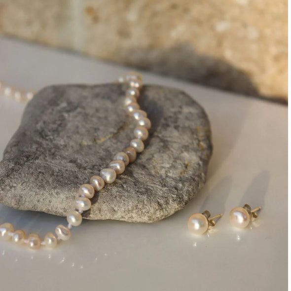 Silver Perle 4mm Fresh Water Pearl Necklace 45cm