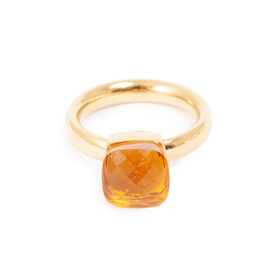 Glass Topaz Steel Ring