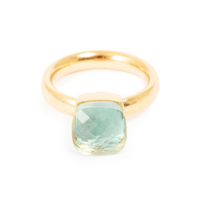 Steel Glass Aquamarine Ring