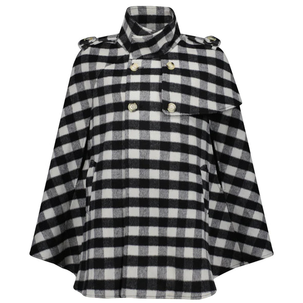 Harper Wool Cape - Plaid