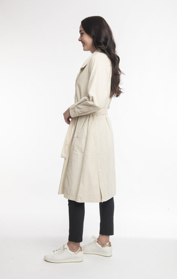 Cord Trench Coat -Taupe