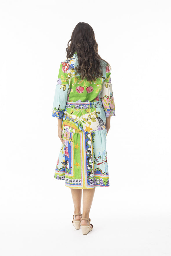 Santa Fe Dress Collar Tie Waist
