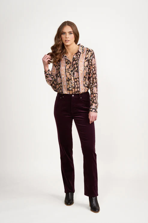 Slim leg full length cord pull on pant