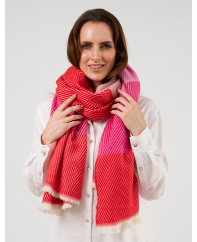 Pink/Red Chevron Scarf