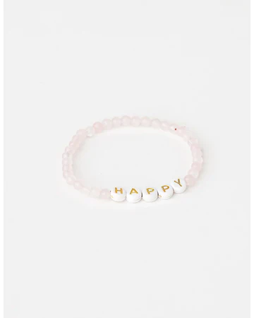 Bracelet - Rose Quartz Bead - Happy