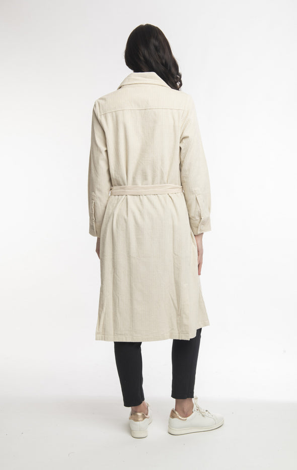 Cord Trench Coat -Taupe