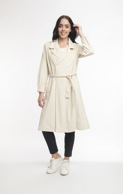 Cord Trench Coat -Taupe