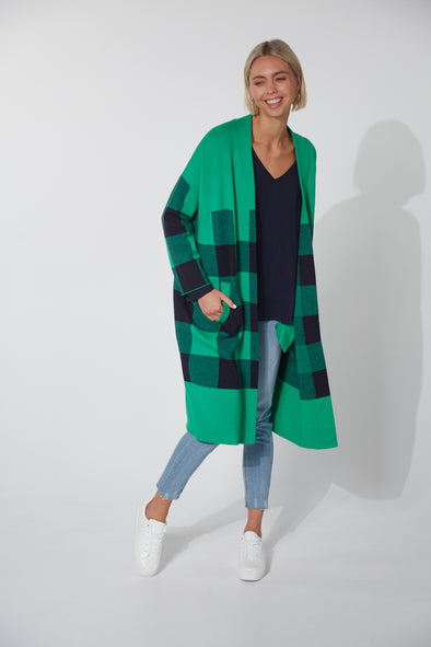 Harris Cardigan - Evergreen Check