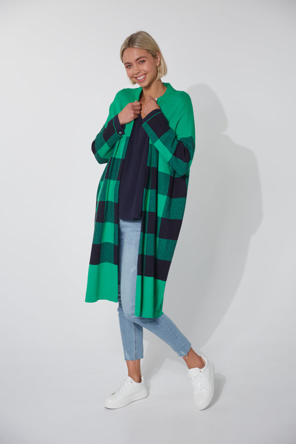 Harris Cardigan - Evergreen Check