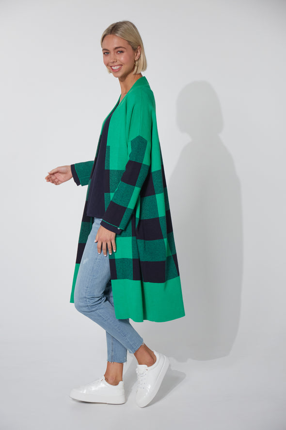 Harris Cardigan - Evergreen Check