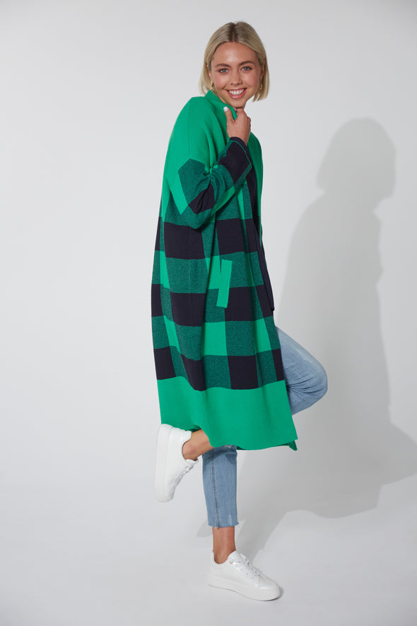 Harris Cardigan - Evergreen Check