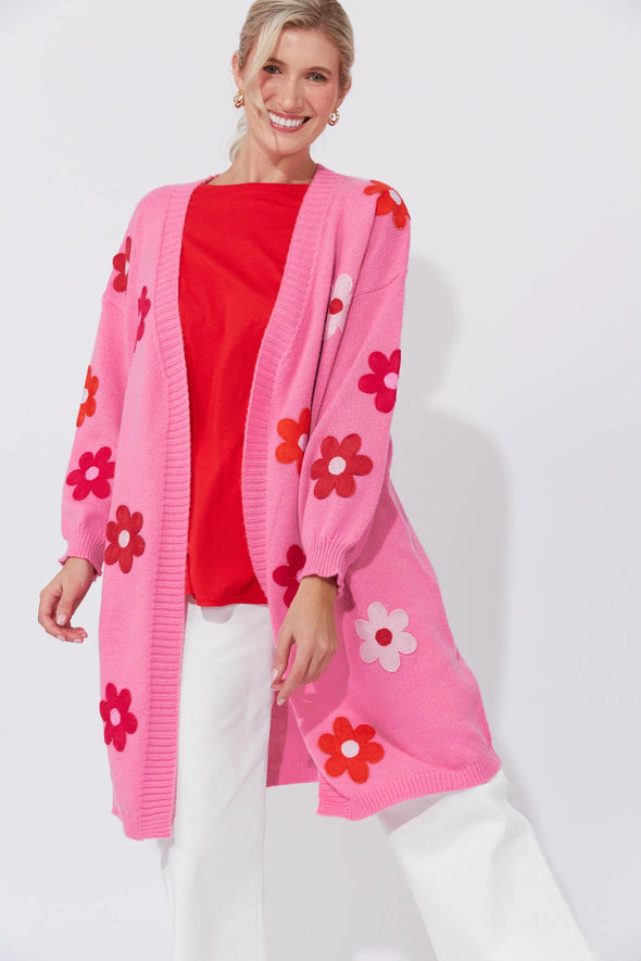 Delphi Cardigan-Chilli/Pink