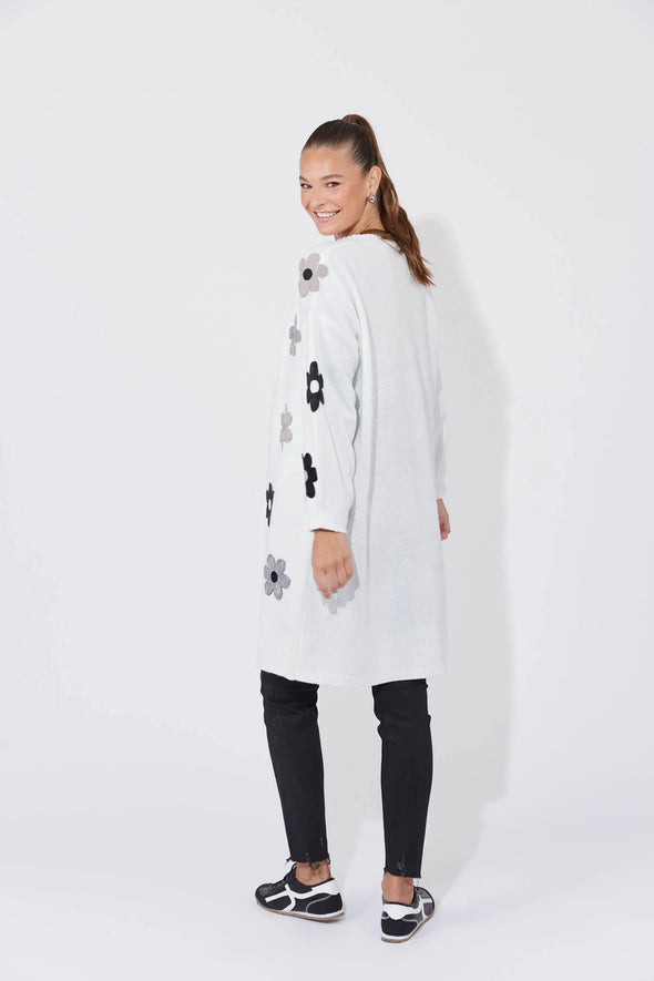 Delphi Cardigan-White/Khol