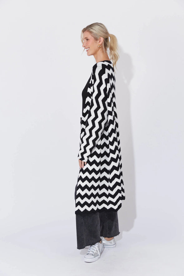 Marrakesh Cardigan-White/Kohl