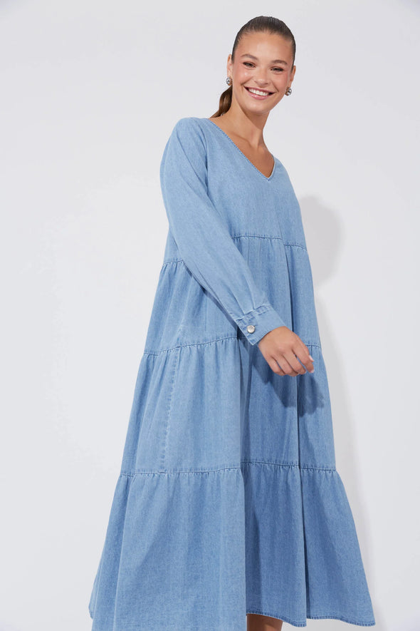 Austin Maxi Dress-Denim