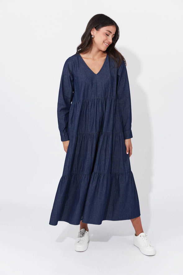 Austin Maxi Dress-Indigo