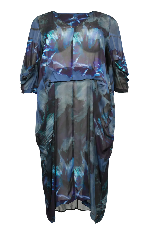 Tokyo Tuck Dress - Blue Multi
